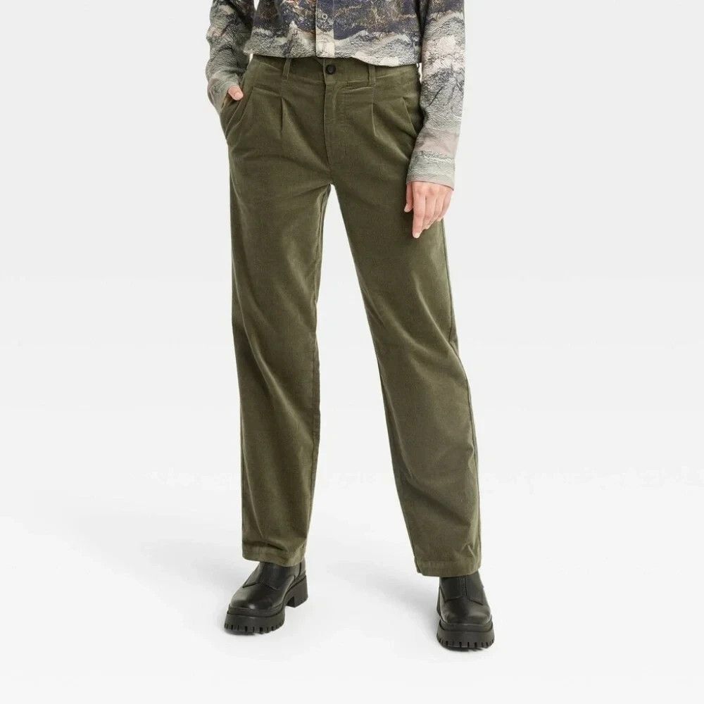 Houston White Men's Chamois Cloth Dark Olive Straight Leg Pants  Size 38x32